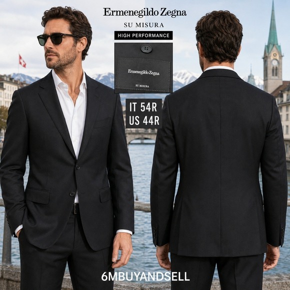 Ermenegildo Zegna Other - Ermenegildo Zegna Su Misura High Performance Black Wool Blazer Jacket 54R US 44R